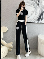 Black Women's Leisure Wear Tee & Trouser Loungewear Nightwear