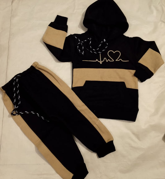 Lifeline Print Sweatshirt With Trouser Tracksuit For Kids Baby & Baba Both