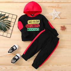 NO FEAR NO LIMIT Printed Sweatshirt With Trouser Tracksuit With Hoodie For Kids(Baby & Baba Both)