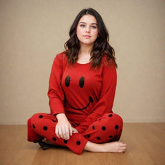 RED SMILE Tee & Polka Dot Palazo PJ Set