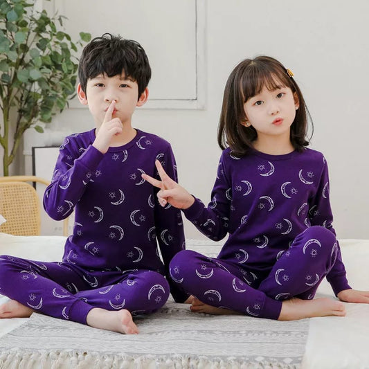 Baby or Baba Purple Moon and Stars print Night Suit for Kids (1 Pcs)