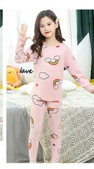 Baby or Baba Pink Rainbow print Night Suit for Kids (1 Pcs)