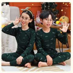 Dark Green Symbols Printed Suit for Kids