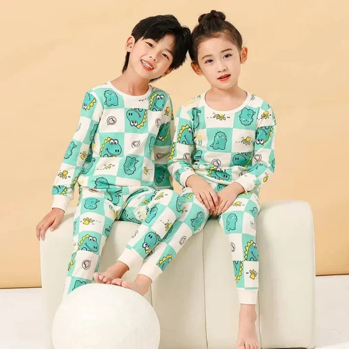 Off White Crocodile Printed Suit for Kids