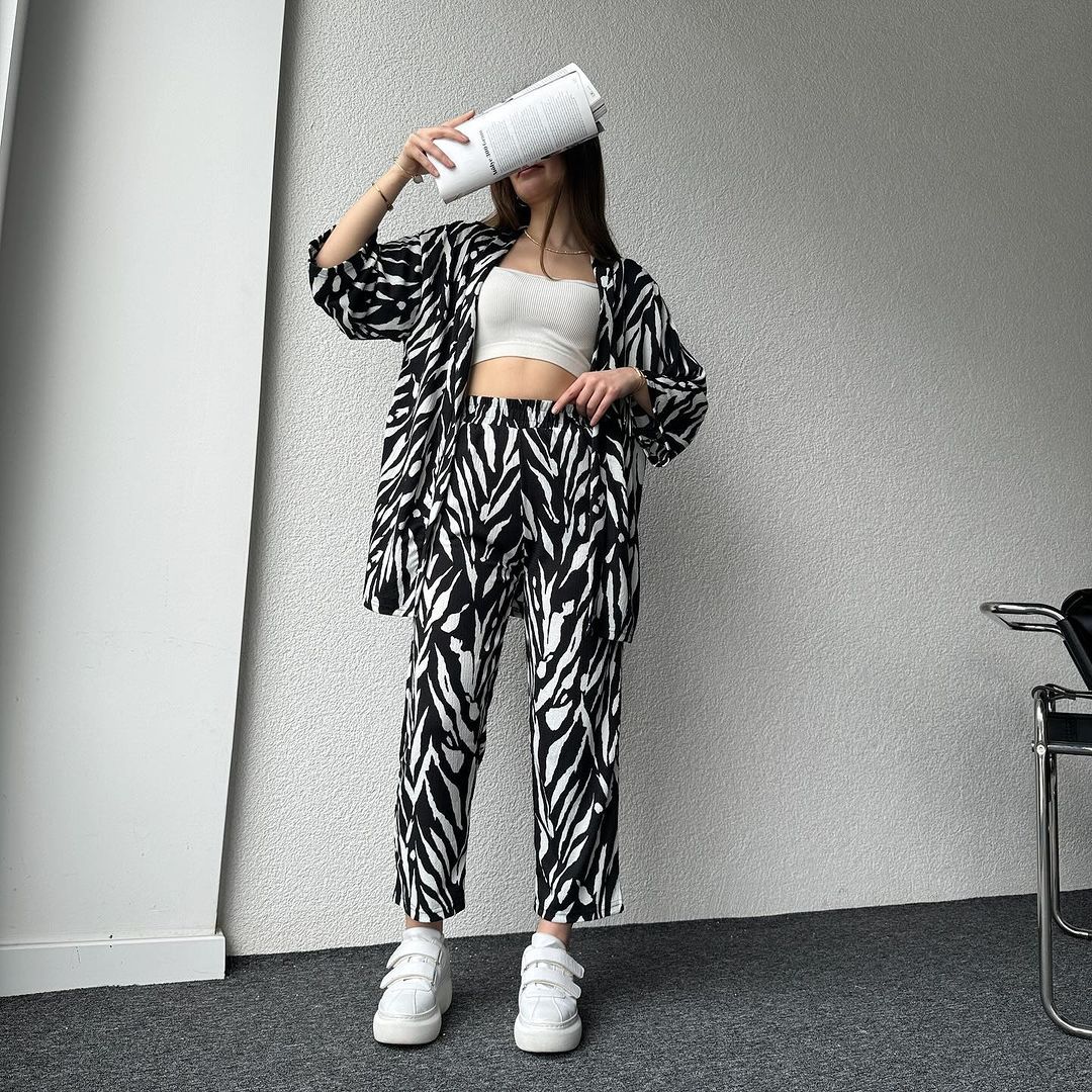 STYLISH ZEBRA PRINT 2PCS CO-ORD SET