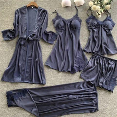 Royal Sleepwear 100% Silk 5pcs Night Dress