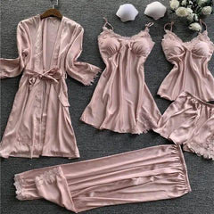 Royal Sleepwear 100% Silk 5pcs Night Dress