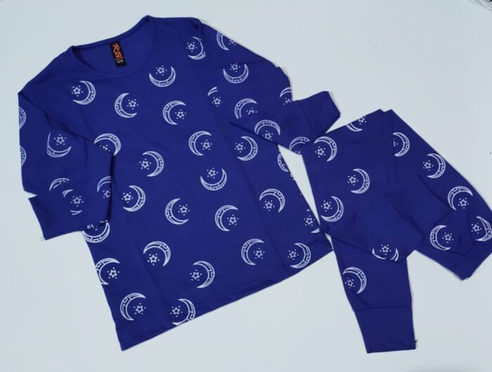 Baby or Baba Purple Moon and Stars print Night Suit for Kids (1 Pcs) - Image 3