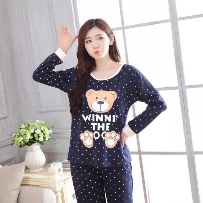 BLUE WINNI THE BEAR - FOR WOMEN & GIRLS NIGHT DRESS - Image 3