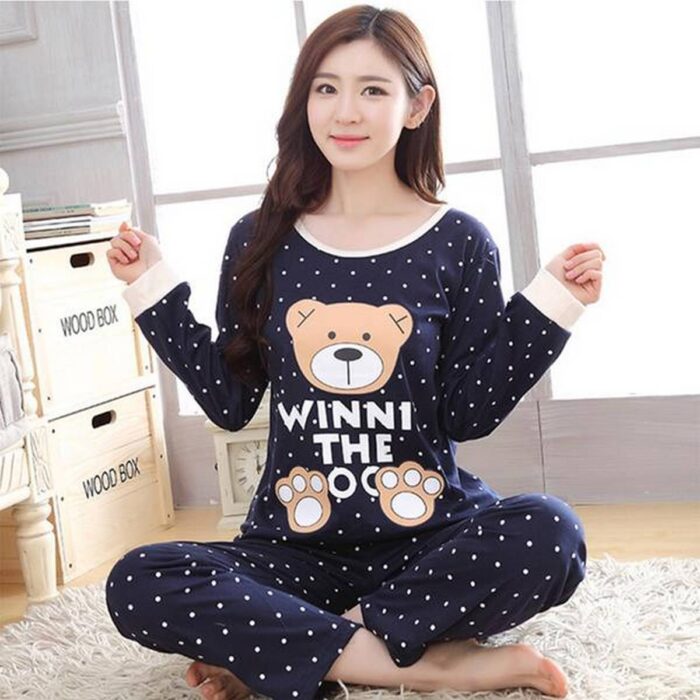 BLUE WINNI THE BEAR - FOR WOMEN & GIRLS NIGHT DRESS