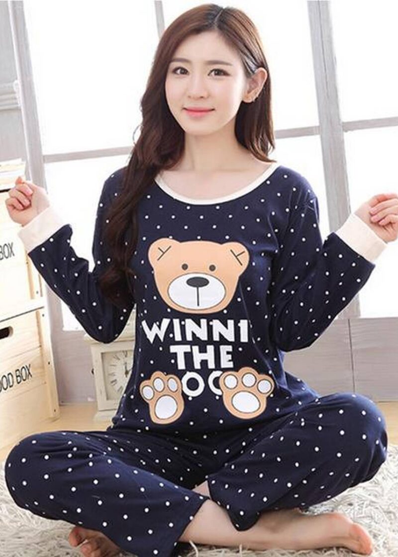 BLUE WINNI THE BEAR - FOR WOMEN & GIRLS NIGHT DRESS