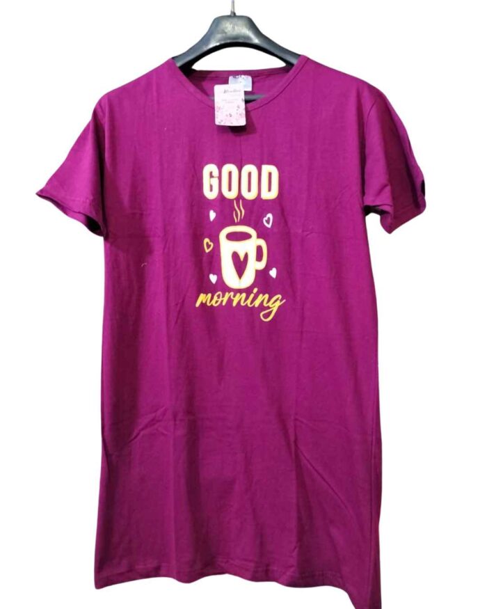 Good Morning Printed Long Shirt For Women(3 Colors) - Image 4