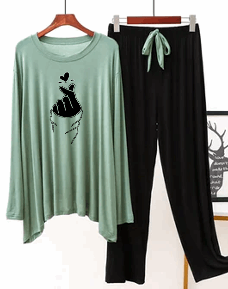 Featured image for ‘Helnay Finger Love T-Shirt with Black Pajama’