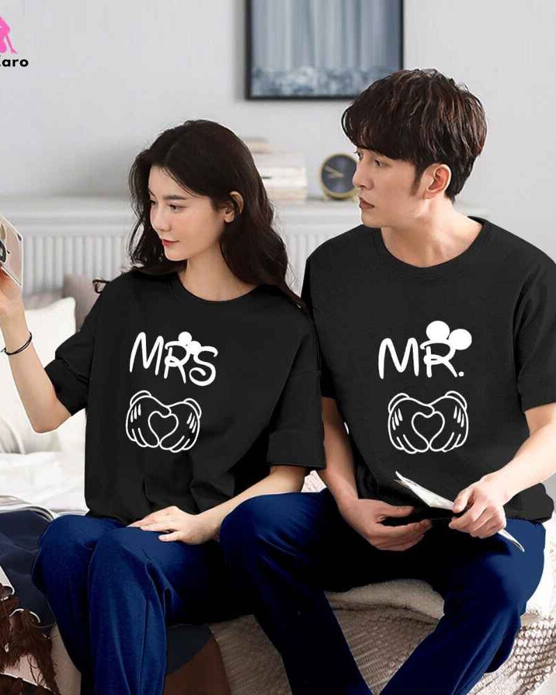 MR & MRS Couple Night Suit for Men and Women Pack of 2