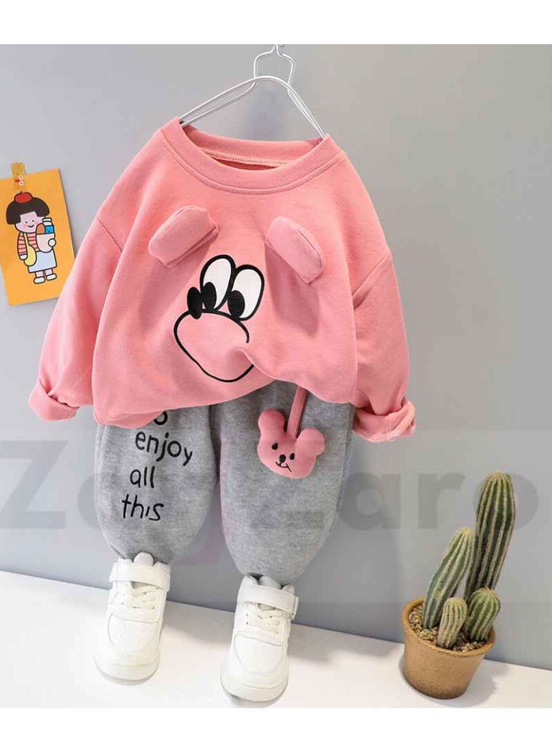 Featured image for ‘Pink Mickey Print Sweatshirt With Trouser For Kids for Baby & Baba Both’