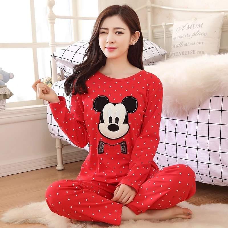 RED MICKEY PRINTED PJ SET
